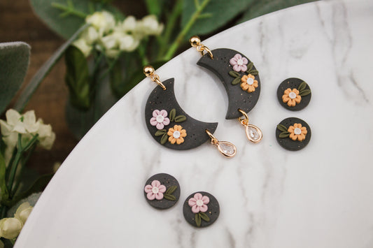 Sneak Peak of Floral Moon Earrings