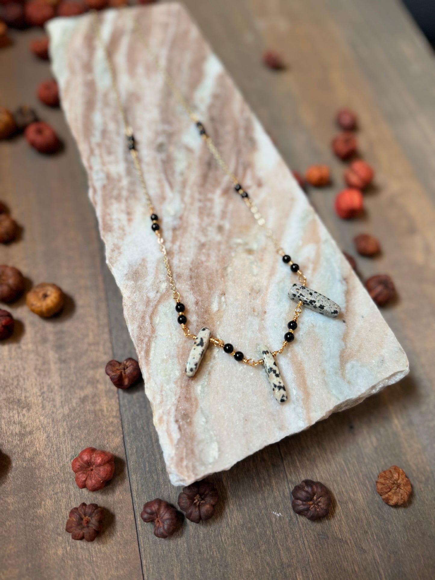 Dalmatian Jasper Chip Necklace