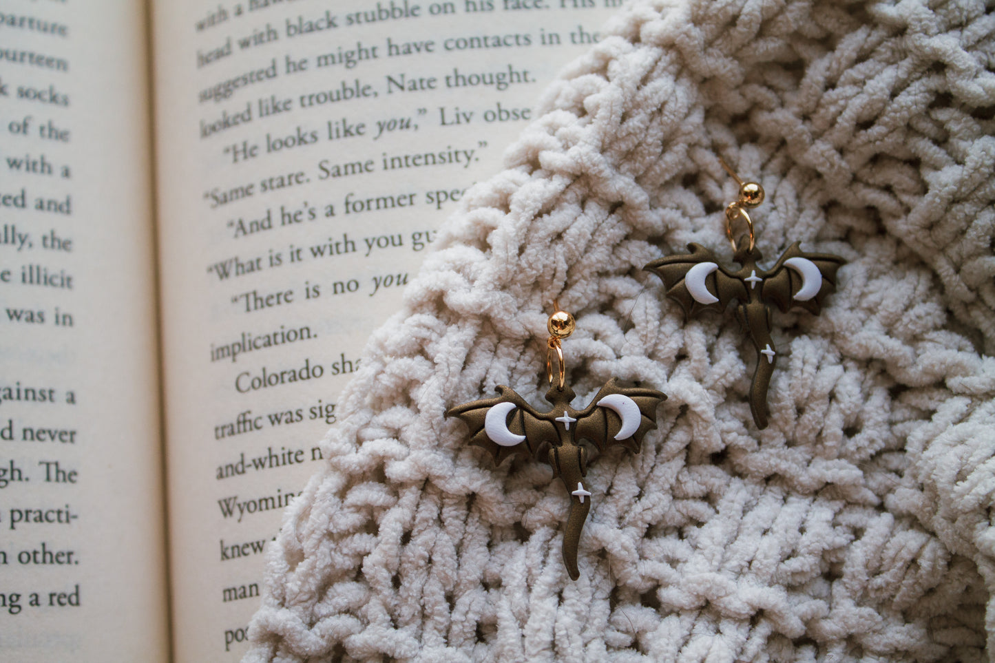 Moon and Stars Gold and Black Dragons *Made To Order