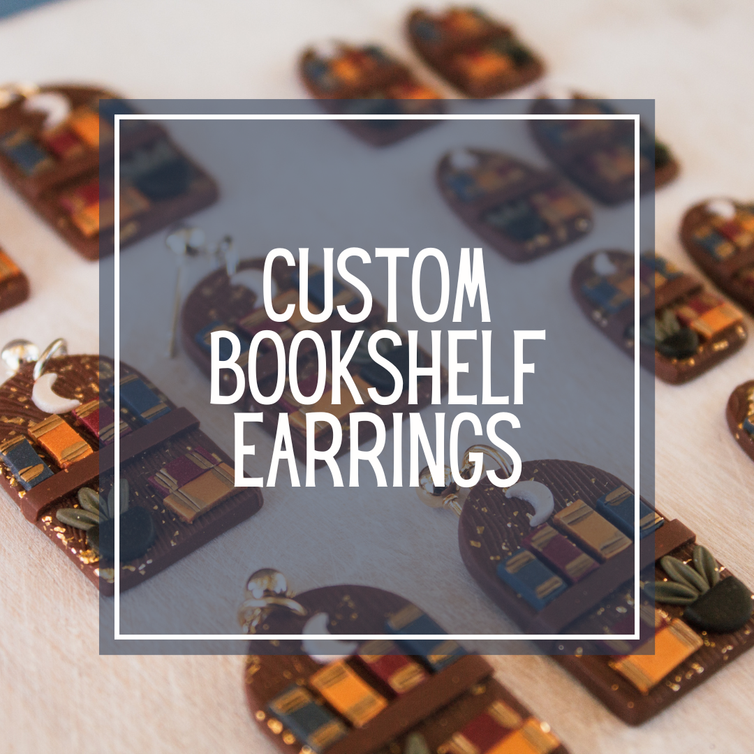 Custom Bookshelf Earrings (Please read description)