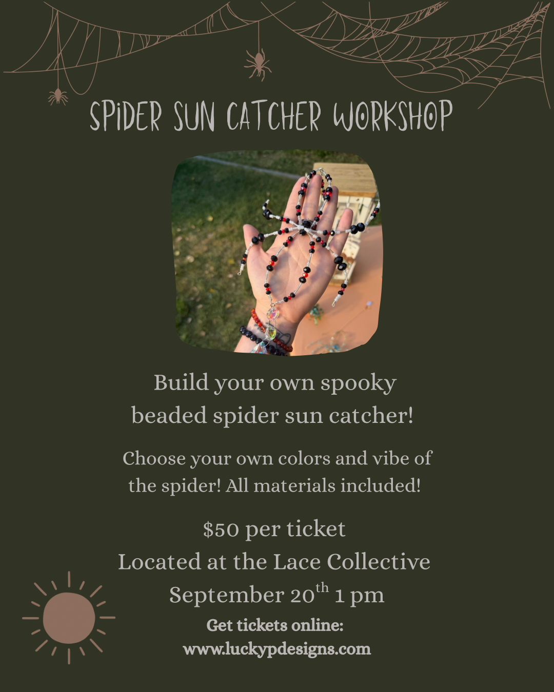 Beaded Spider Workshop | The Lace Collective | September 20