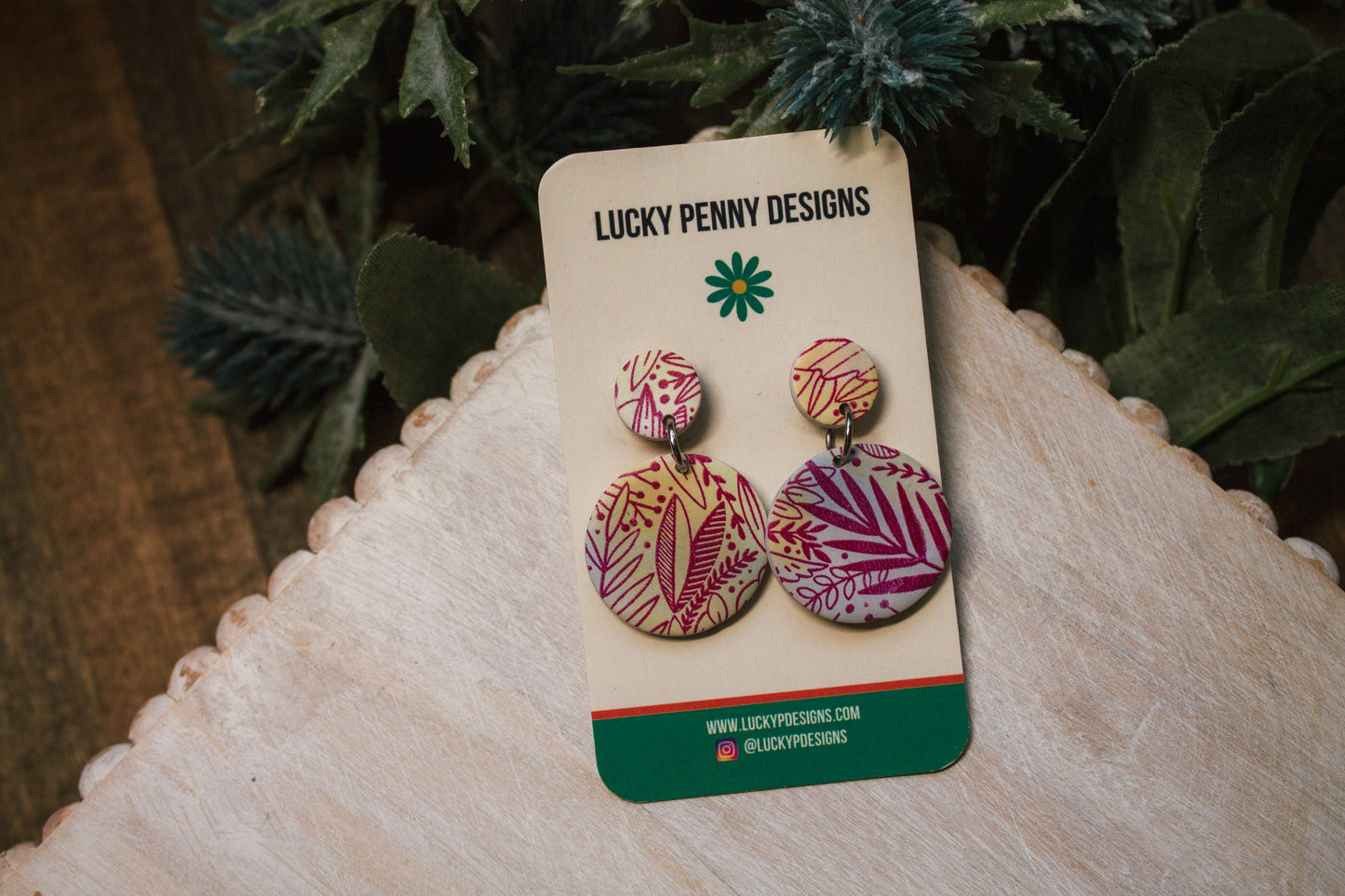 Floral Circle Dangles