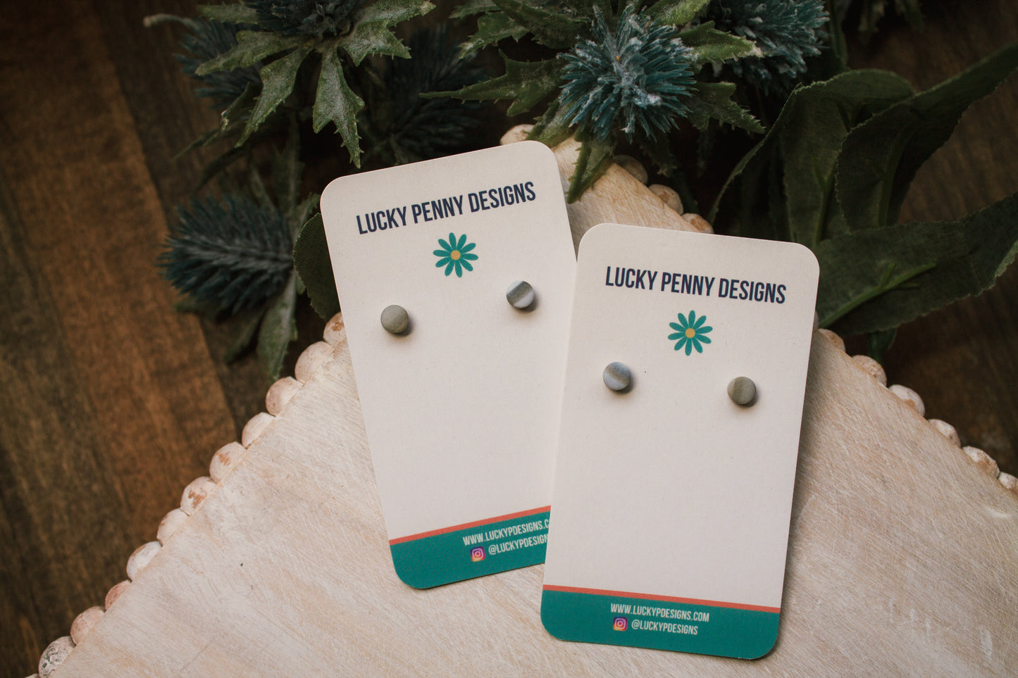 Marbled Green Micro Studs