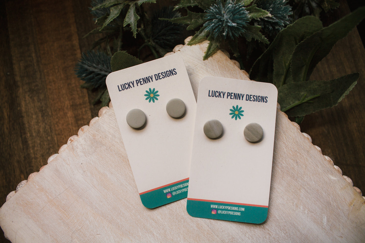 Light Green Or Marbled Green Studs