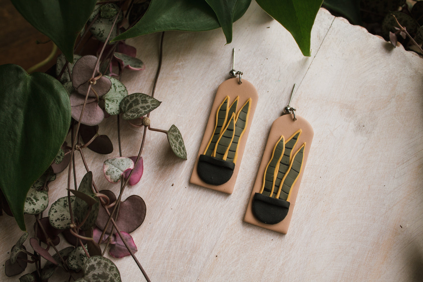Snake Plant Earrings