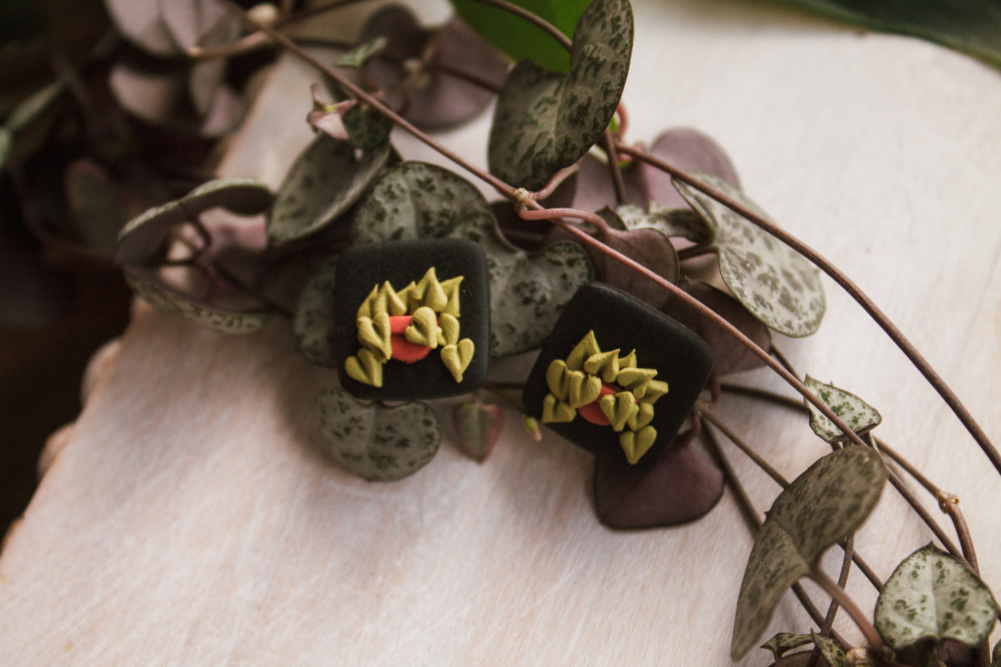 Neon Philodendron Studs