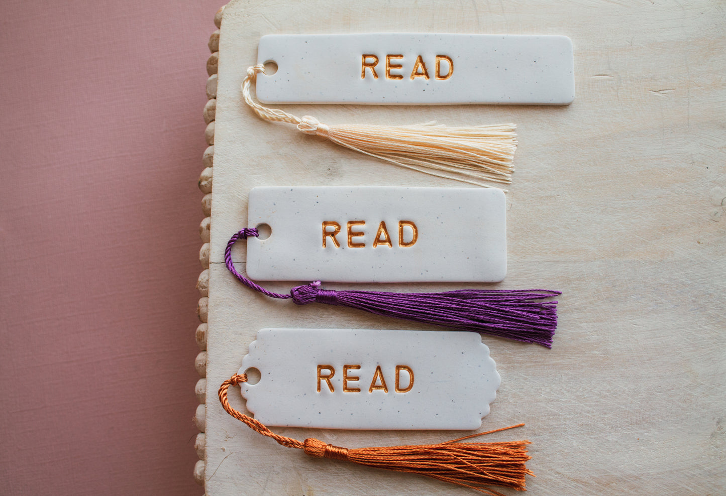 White and Gold Read Bookmarks
