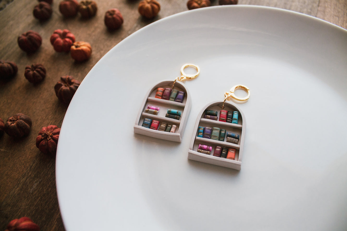 Chaotic Bookshelf Earrings