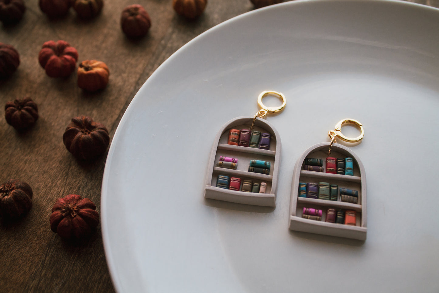 Chaotic Bookshelf Earrings