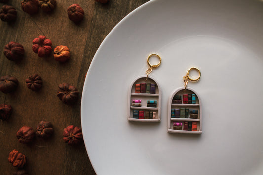 Chaotic Bookshelf Earrings *Made To Order