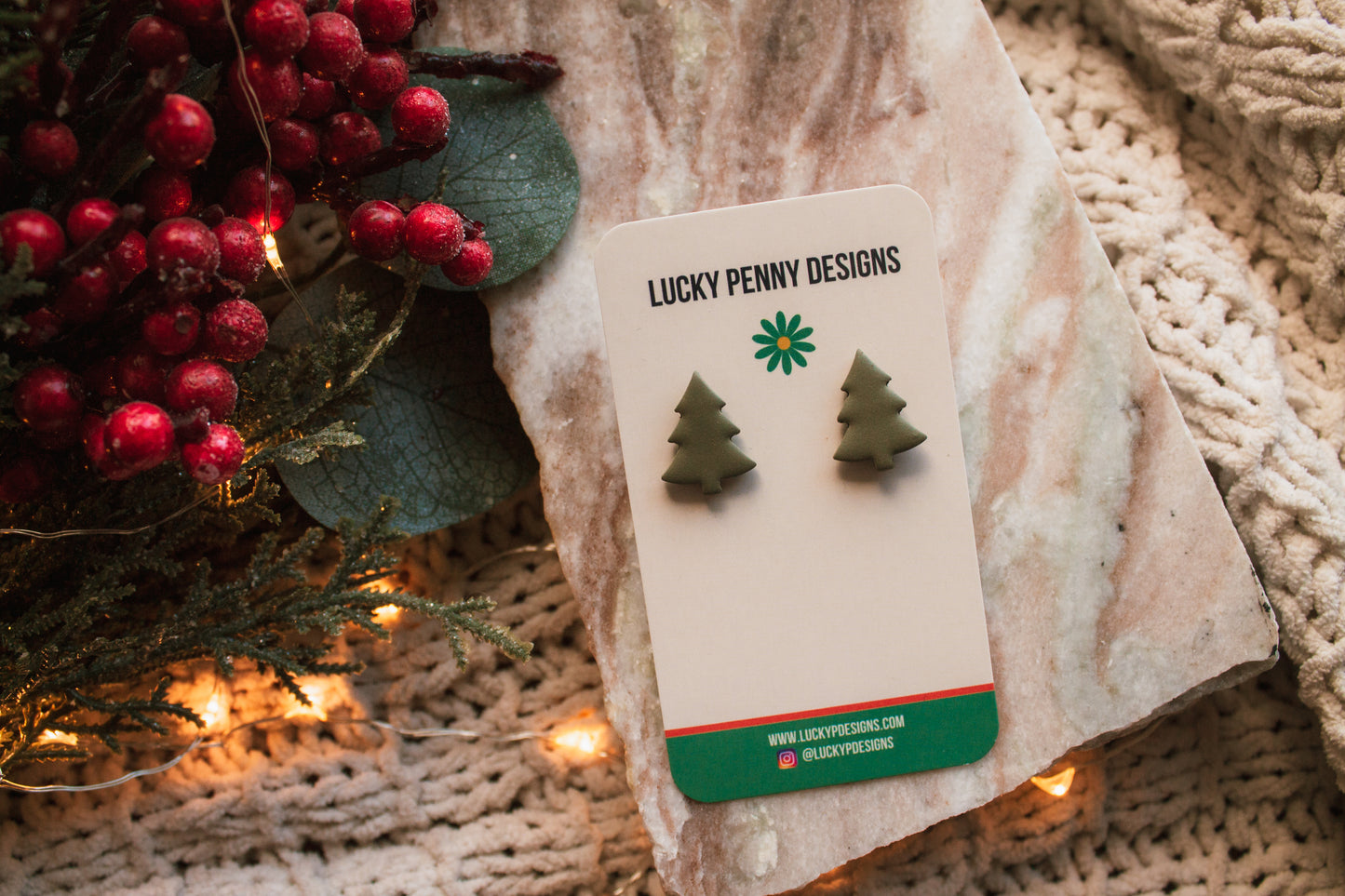 Christmas Tree Studs (Choose your color)