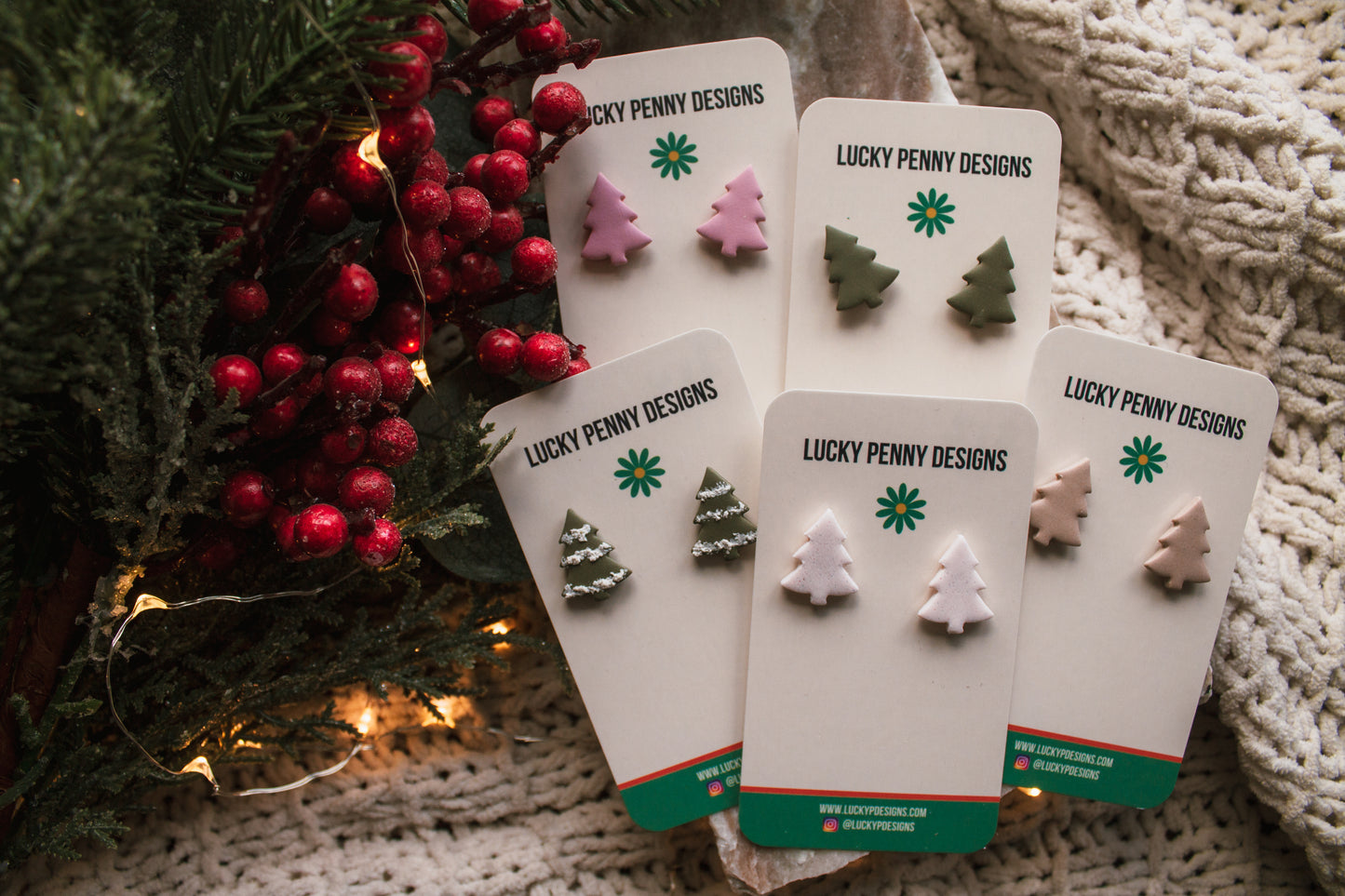 Christmas Tree Studs (Choose your color)