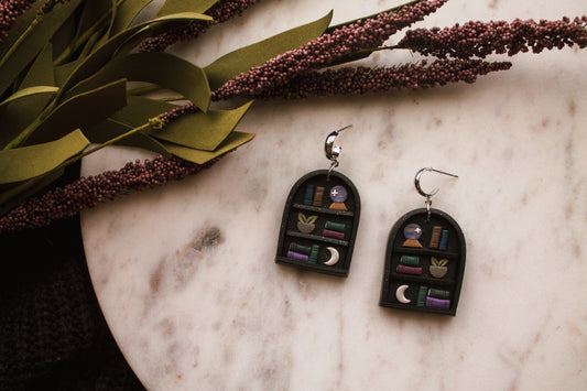 Witchy Vibes 3D Bookshelf Earrings *Made To Order