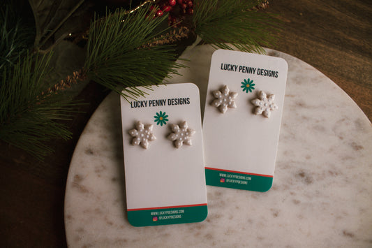 Speckled Snowflake Studs