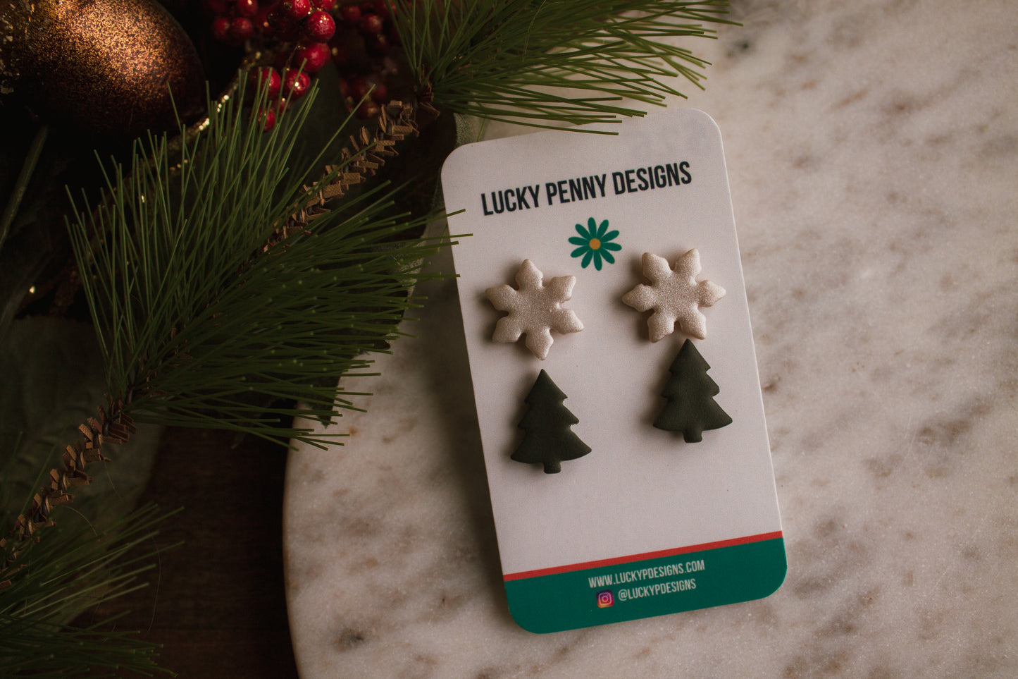 Sparkly Snowflake and Christmas Tree Duo