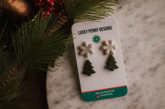 Sparkly Snowflake and Christmas Tree Duo