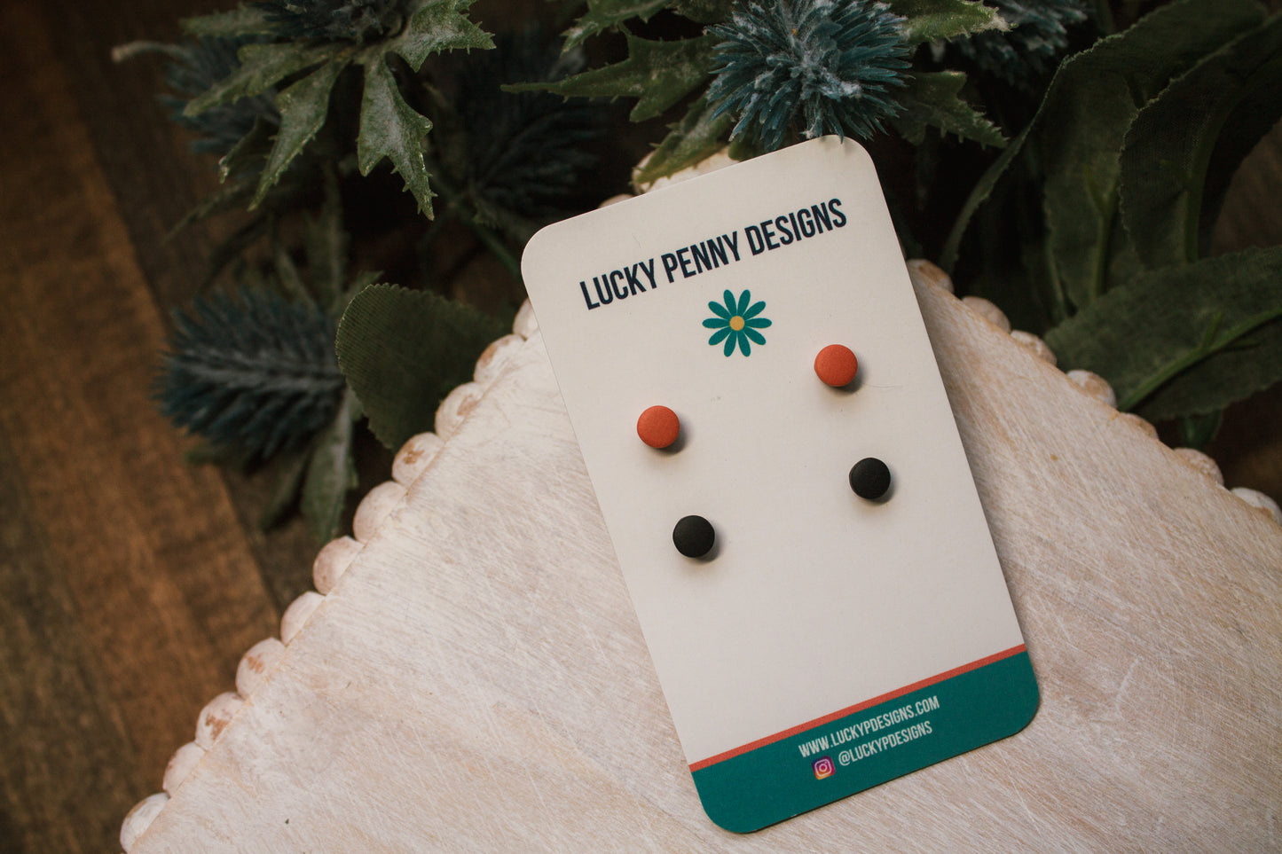 Orange and Black Micro Studs