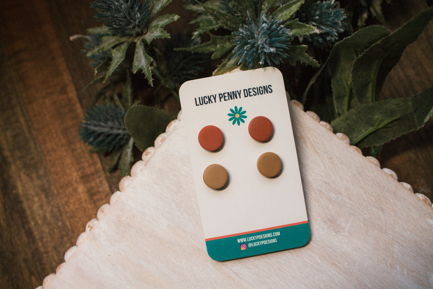 Orange and Beige Studs