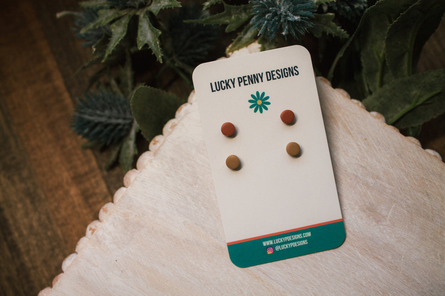 Orange and Beige Micro Studs