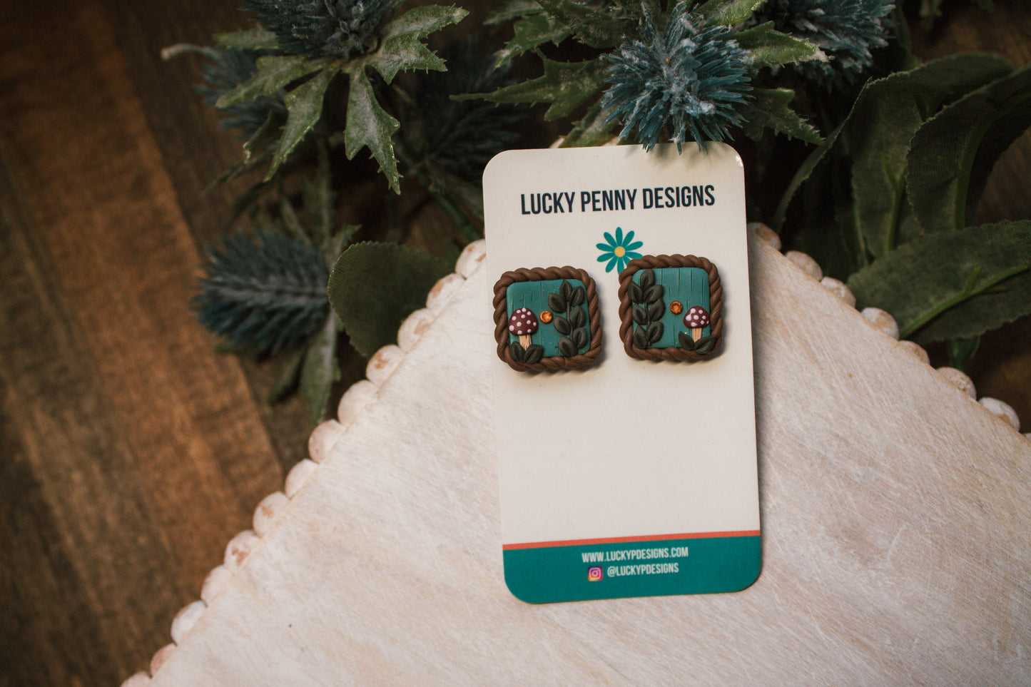 Fairy Door Inspired Square Studs