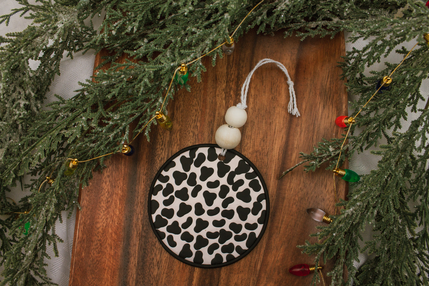 Cow Print Christmas Ornament
