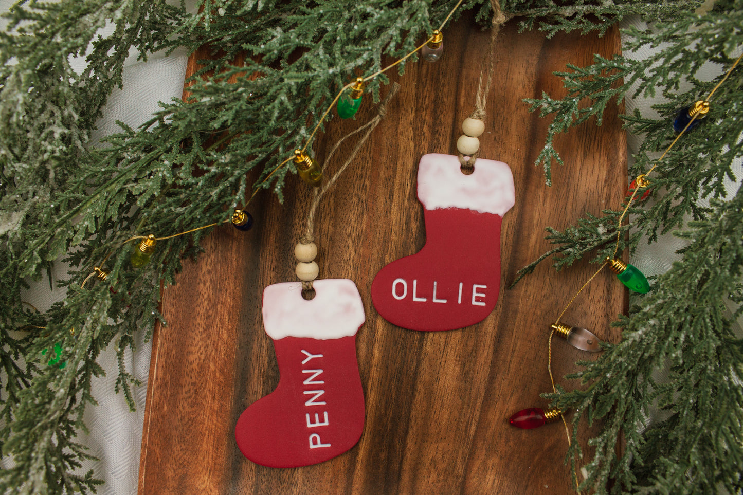 Stocking with Custom Name Ornament