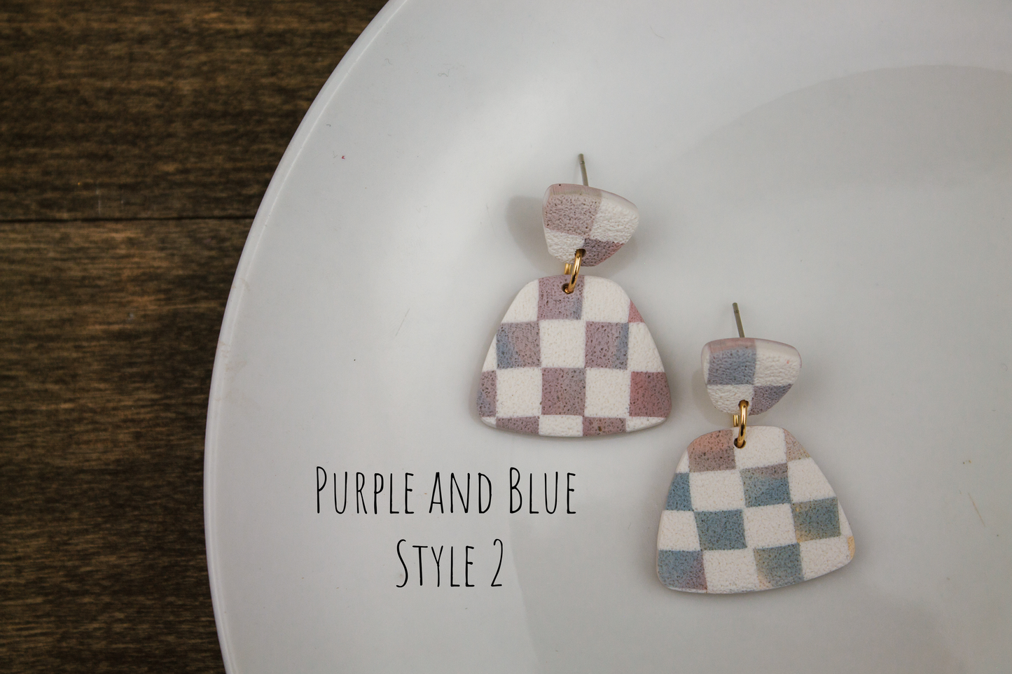 March Earring of the Month - Rainbow Checkered Dangles (Choose your colors)