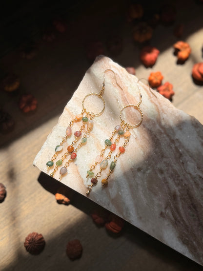 Mixed Jasper Stones Hoops