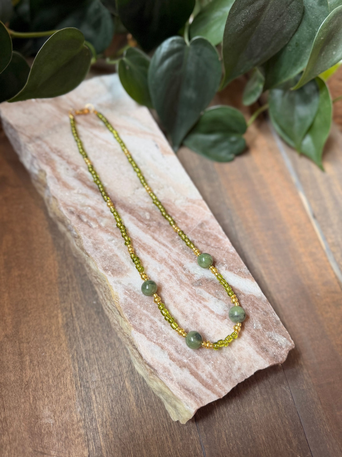 Green Beaded Necklace