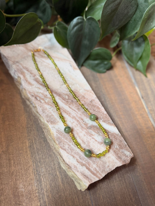 Green Beaded Necklace