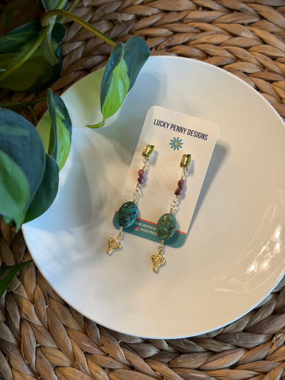 Cactus and Turquoise Dangles