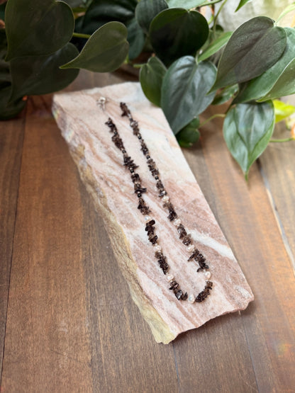 Smoky Quartz and Pearl Necklace