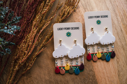 Rainbow Cloud Dangle Earrings