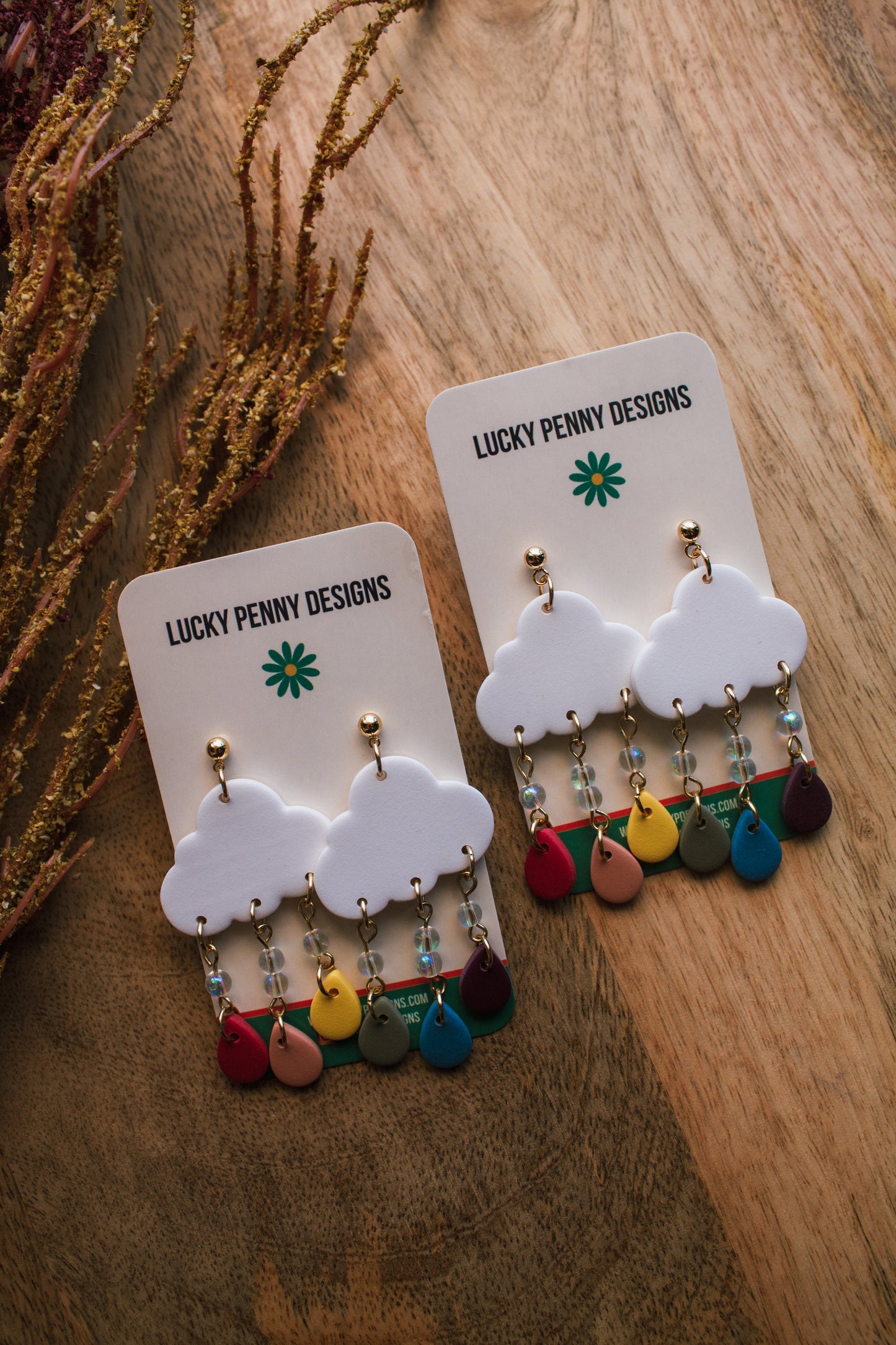 Rainbow Cloud Dangle Earrings