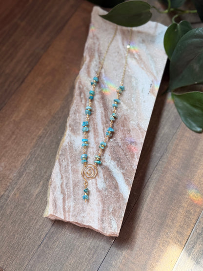 Dyed Turquoise Swirl Necklace