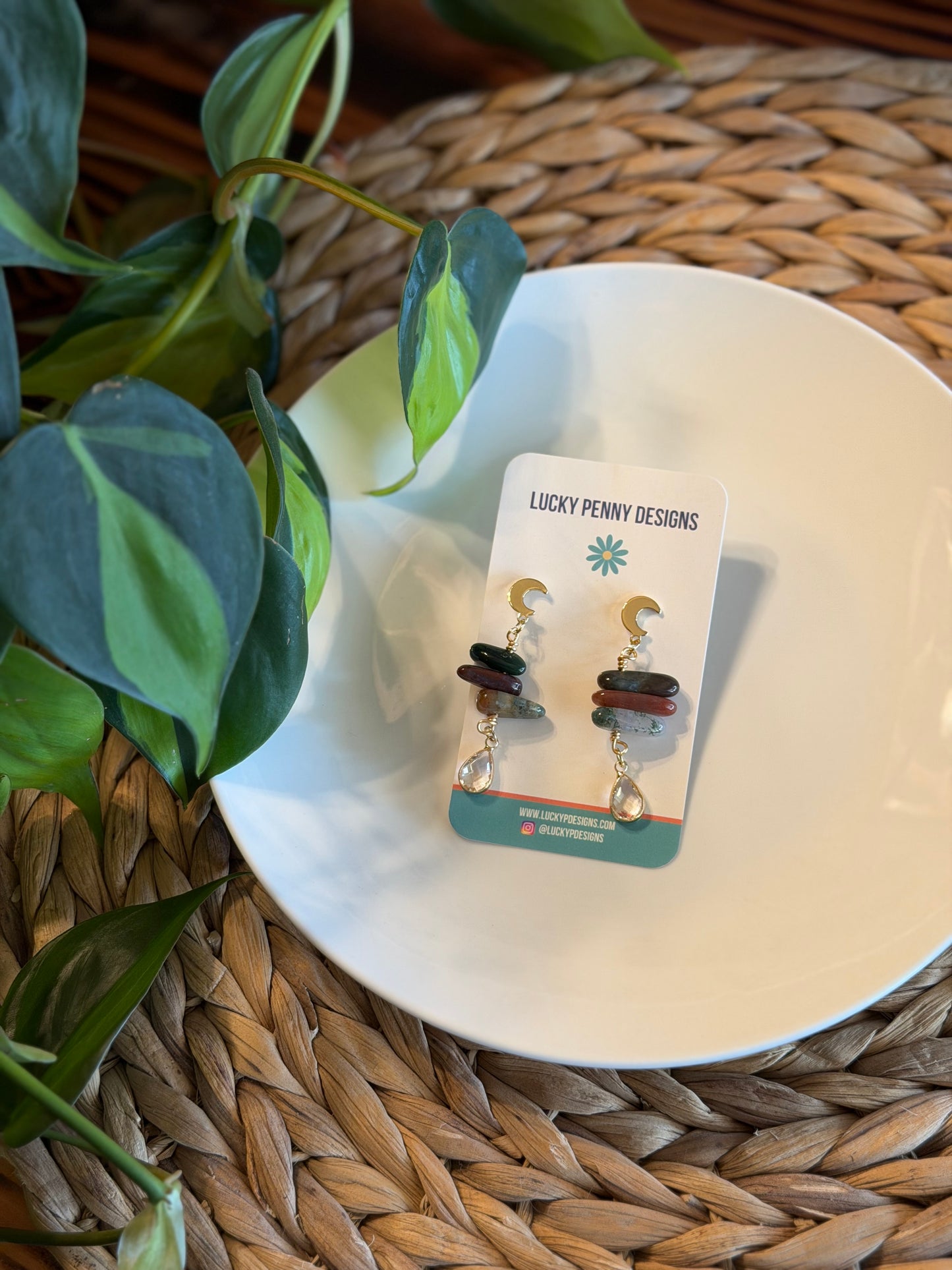 Ocean Jasper Balancing Rock Earrings