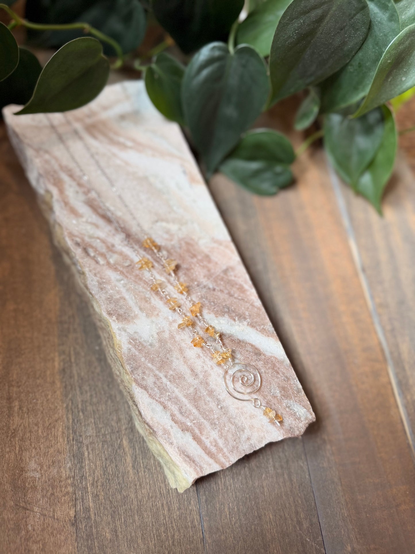 Citrine Swirl Necklace