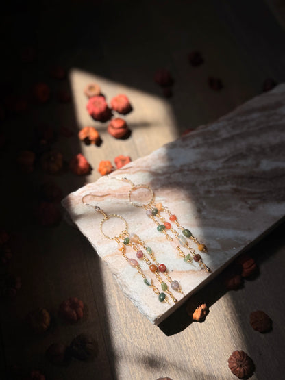 Mixed Jasper Stones Hoops
