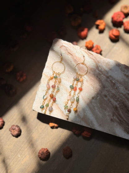Mixed Jasper Stones Hoops