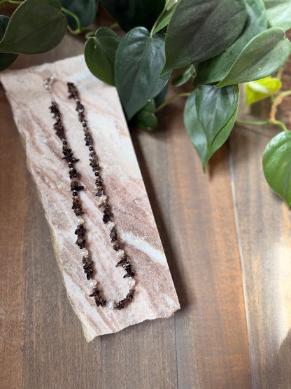 Smoky Quartz and Pearl Necklace