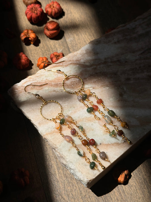 Mixed Jasper Stones Hoops