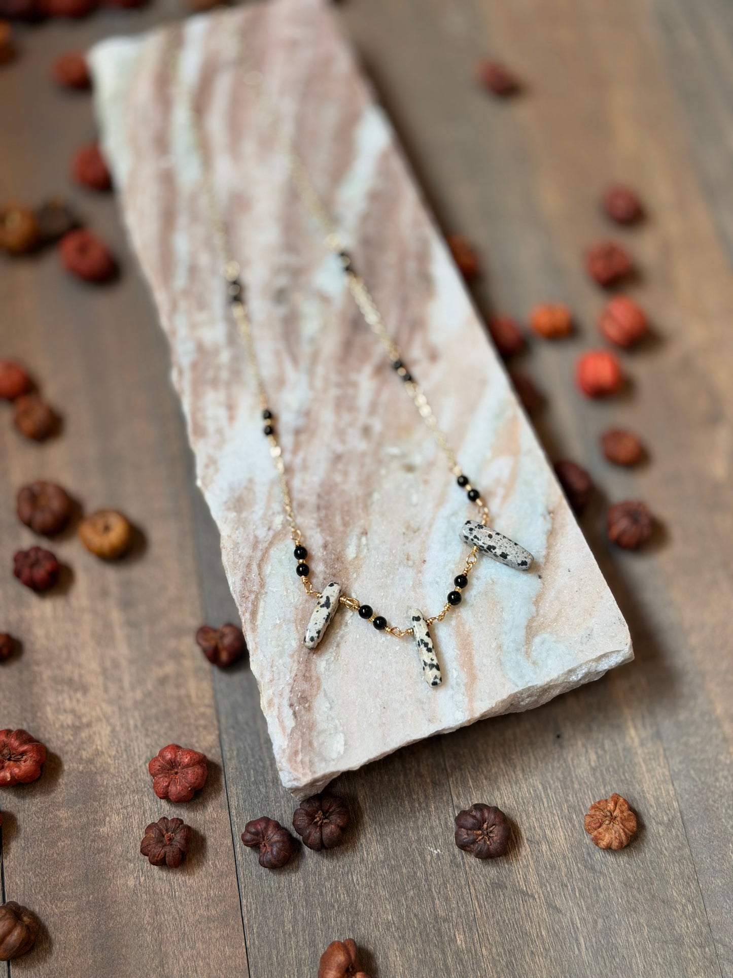 Dalmatian Jasper Chip Necklace
