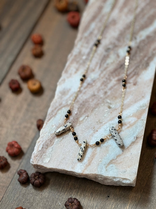 Dalmatian Jasper Chip Necklace