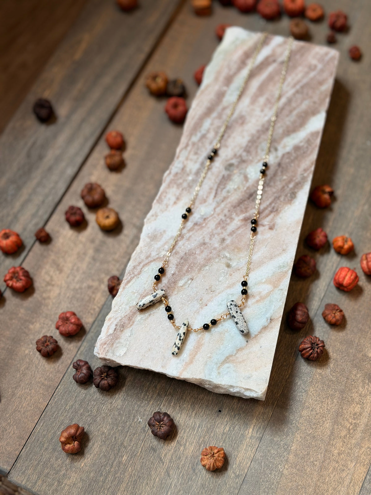 Dalmatian Jasper Chip Necklace