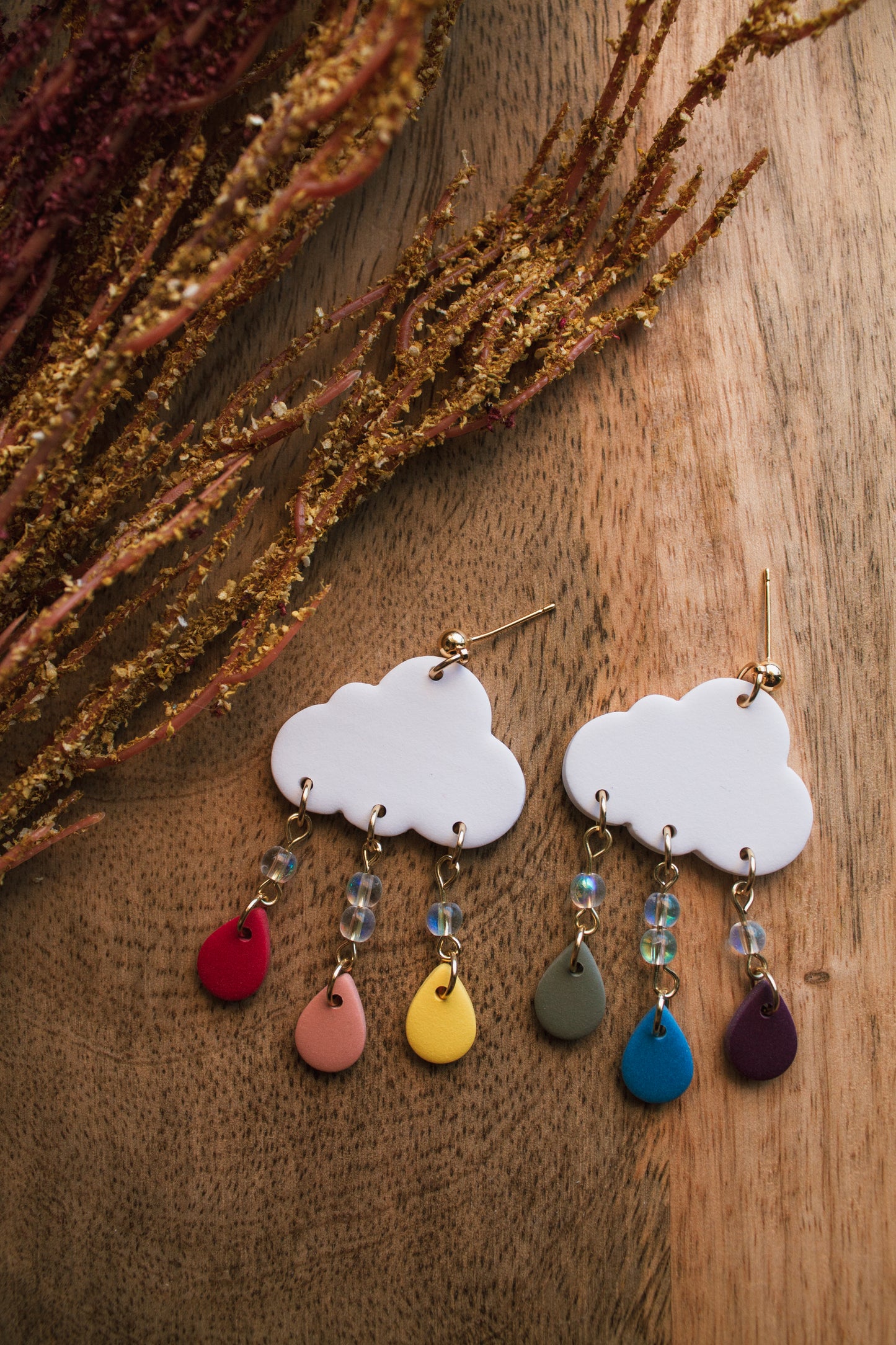 Rainbow Cloud Dangle Earrings