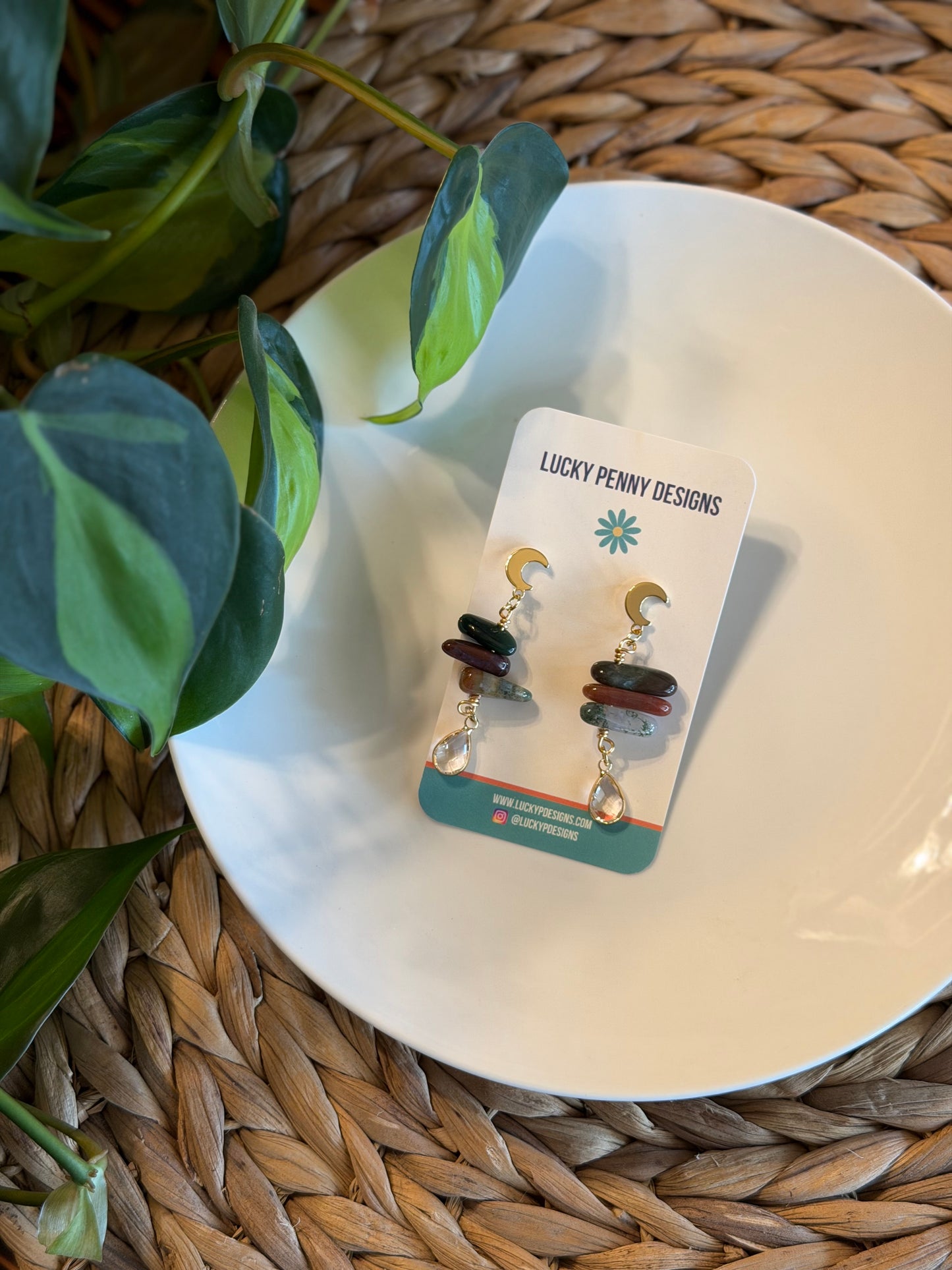 Ocean Jasper Balancing Rock Earrings