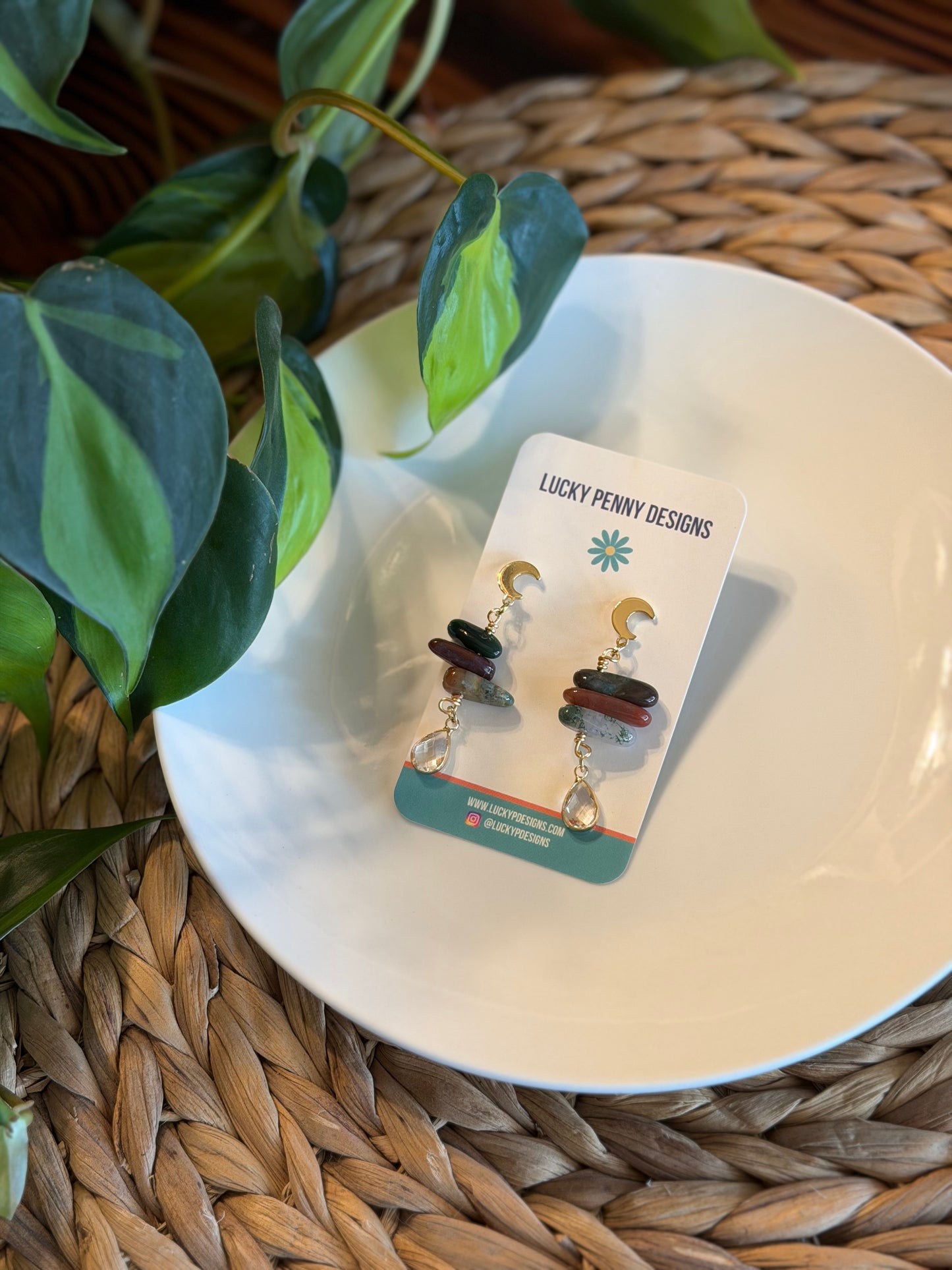 Ocean Jasper Balancing Rock Earrings