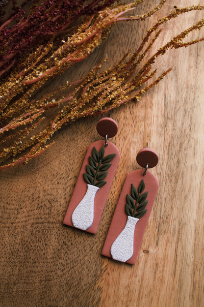 Terracotta Plant Arch Dangle Earrings