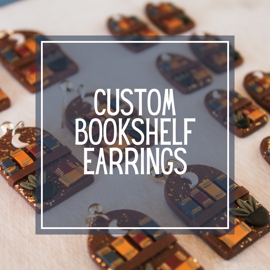 Custom Bookshelf Earrings