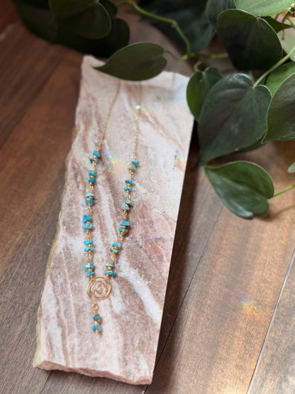 Dyed Turquoise Swirl Necklace
